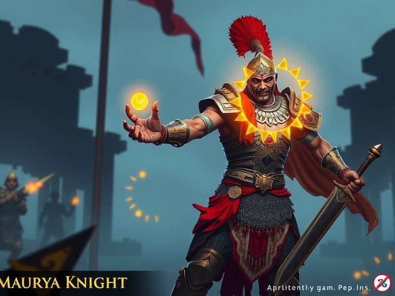 Legendary Maurya Knight combat screenshot showing warrior using chakra weapon